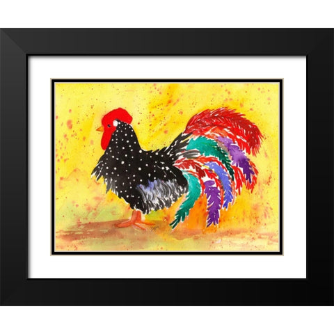 Farm House Rooster I Black Modern Wood Framed Art Print with Double Matting by Dyer, Beverly
