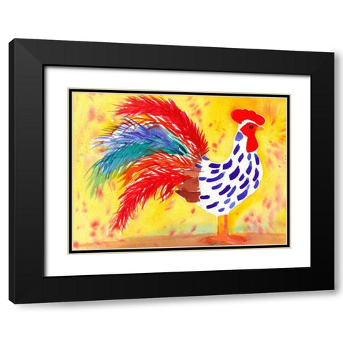 Farm House Rooster II Black Modern Wood Framed Art Print with Double Matting by Dyer, Beverly