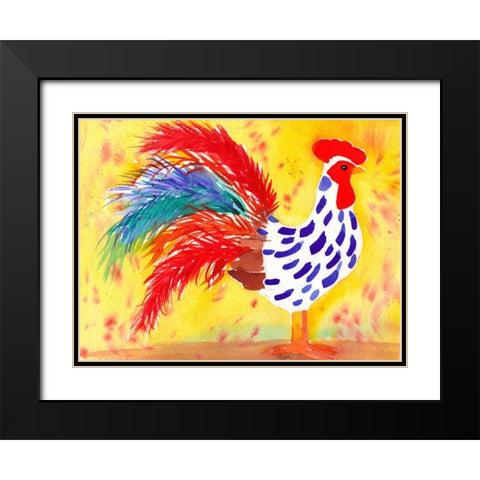 Farm House Rooster II Black Modern Wood Framed Art Print with Double Matting by Dyer, Beverly