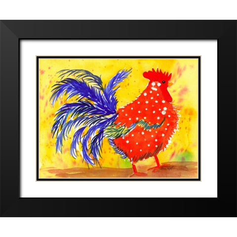 Farm House Rooster III Black Modern Wood Framed Art Print with Double Matting by Dyer, Beverly