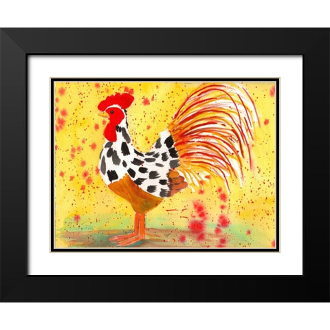 Farm House Rooster IV Black Modern Wood Framed Art Print with Double Matting by Dyer, Beverly