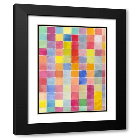 Rainbow Color Block 1 Black Modern Wood Framed Art Print with Double Matting by Dyer, Beverly