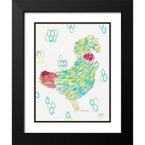 Funky Chicken 1 Black Modern Wood Framed Art Print with Double Matting by Dyer, Beverly