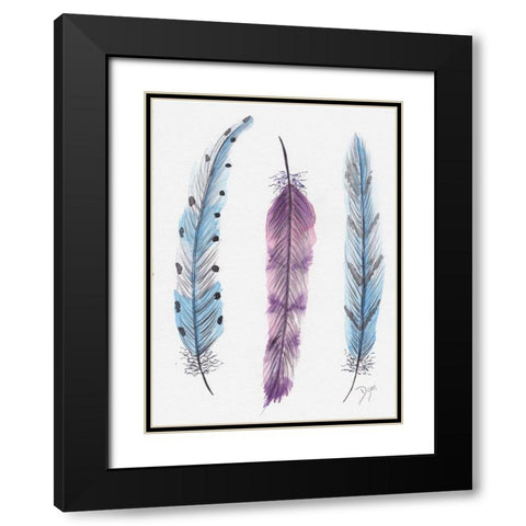 October Feathers I Black Modern Wood Framed Art Print with Double Matting by Dyer, Beverly