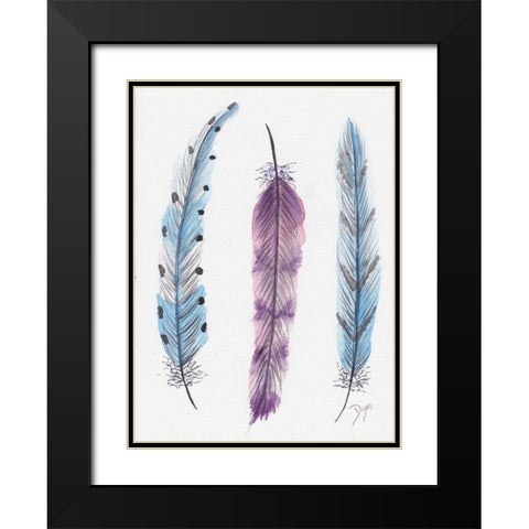 October Feathers I Black Modern Wood Framed Art Print with Double Matting by Dyer, Beverly