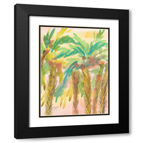 Sunset Palms 4 Black Modern Wood Framed Art Print with Double Matting by Dyer, Beverly