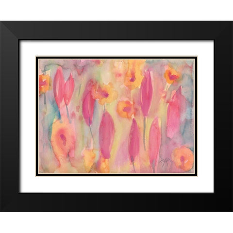 Snow Flowers II Black Modern Wood Framed Art Print with Double Matting by Dyer, Beverly