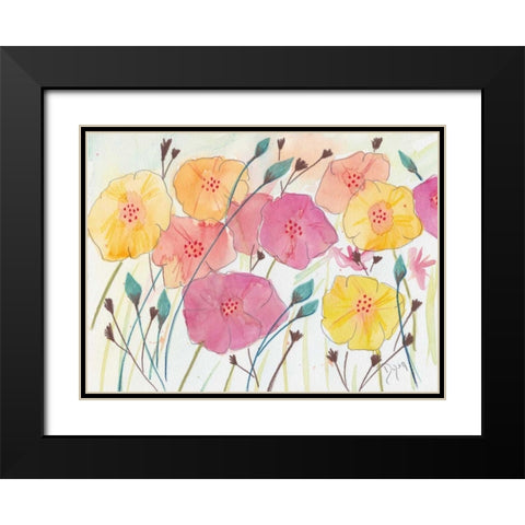 Spring Party II Black Modern Wood Framed Art Print with Double Matting by Dyer, Beverly