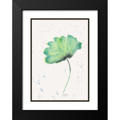 Blue Green Poppy 2 Black Modern Wood Framed Art Print with Double Matting by Dyer, Beverly