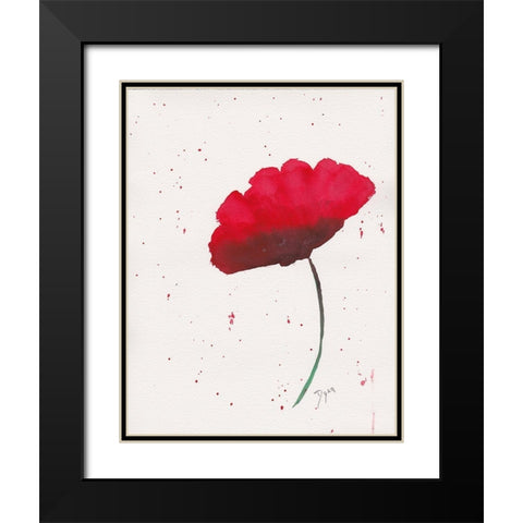 Red Poppy 2 Black Modern Wood Framed Art Print with Double Matting by Dyer, Beverly