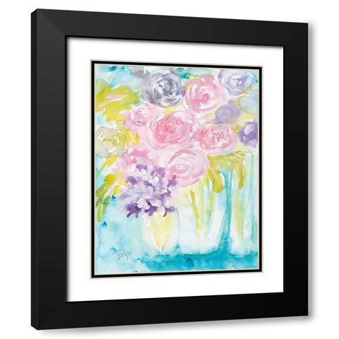 Flower Market Black Modern Wood Framed Art Print with Double Matting by Dyer, Beverly