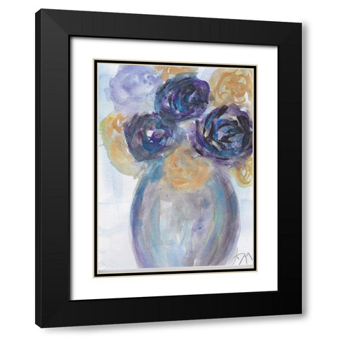 Soft florals 2018 Tranquility Black Modern Wood Framed Art Print with Double Matting by Dyer, Beverly