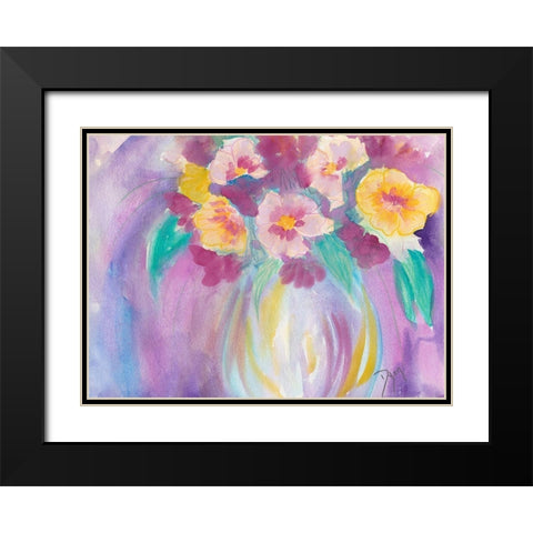 Bright Bouquet Black Modern Wood Framed Art Print with Double Matting by Dyer, Beverly