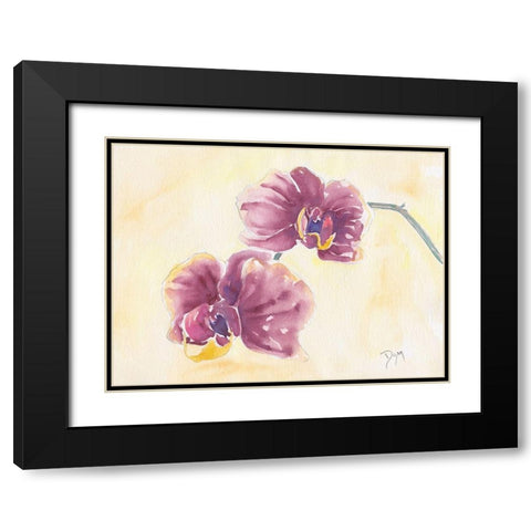 Graceful Orchid Black Modern Wood Framed Art Print with Double Matting by Dyer, Beverly
