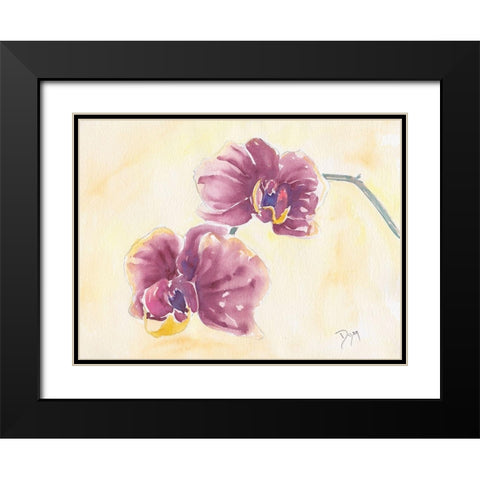 Graceful Orchid Black Modern Wood Framed Art Print with Double Matting by Dyer, Beverly