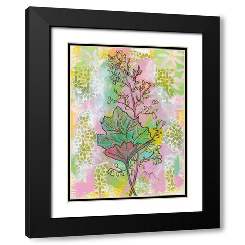 Botanical Boho Foam Flower Black Modern Wood Framed Art Print with Double Matting by Dyer, Beverly