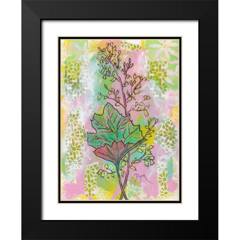 Botanical Boho Foam Flower Black Modern Wood Framed Art Print with Double Matting by Dyer, Beverly