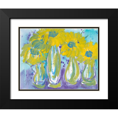 Sunflower Black Modern Wood Framed Art Print with Double Matting by Dyer, Beverly