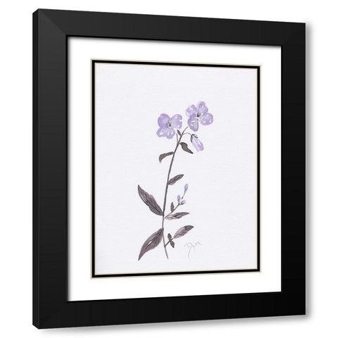Lavender Wildflowers II Black Modern Wood Framed Art Print with Double Matting by Dyer, Beverly