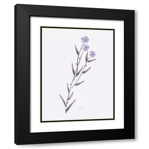 Lavender Wildflowers III Black Modern Wood Framed Art Print with Double Matting by Dyer, Beverly