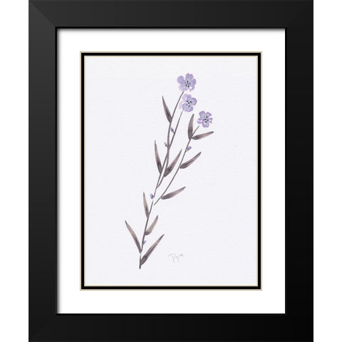 Lavender Wildflowers III Black Modern Wood Framed Art Print with Double Matting by Dyer, Beverly