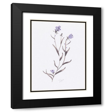 Lavender Wildflowers IV Black Modern Wood Framed Art Print with Double Matting by Dyer, Beverly