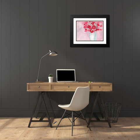 Cherry Blossom Bouquet Black Modern Wood Framed Art Print with Double Matting by Dyer, Beverly
