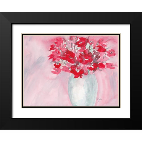 Cherry Blossom Bouquet Black Modern Wood Framed Art Print with Double Matting by Dyer, Beverly