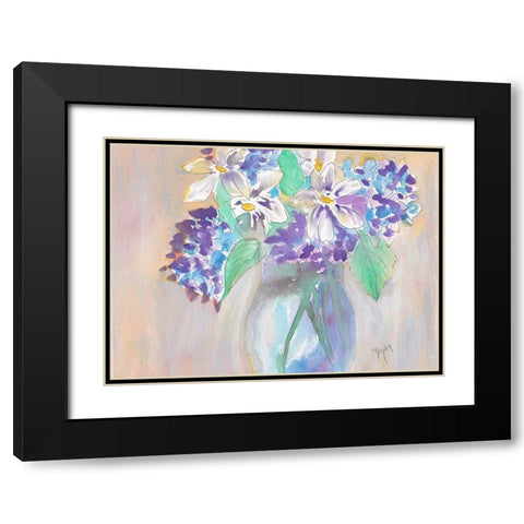 Gardenia and Hydrangea Black Modern Wood Framed Art Print with Double Matting by Dyer, Beverly