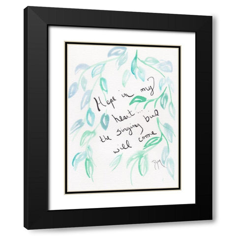 Sentiment Hope Black Modern Wood Framed Art Print with Double Matting by Dyer, Beverly
