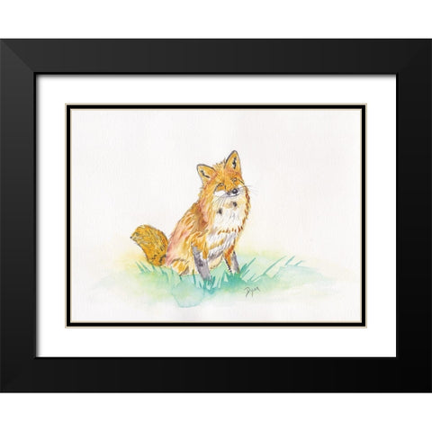 Golden Fox Black Modern Wood Framed Art Print with Double Matting by Dyer, Beverly