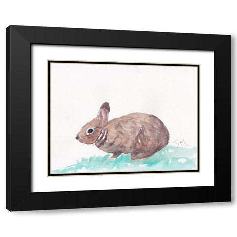 Bunny Black Modern Wood Framed Art Print with Double Matting by Dyer, Beverly