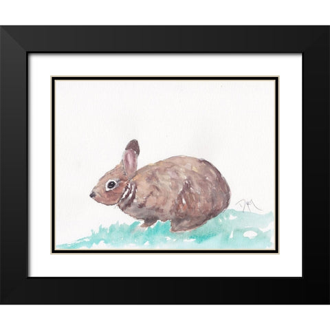 Bunny Black Modern Wood Framed Art Print with Double Matting by Dyer, Beverly