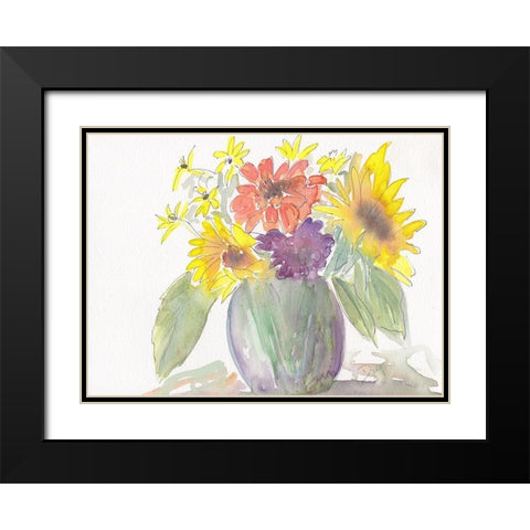 Sunny Bouquet Black Modern Wood Framed Art Print with Double Matting by Dyer, Beverly