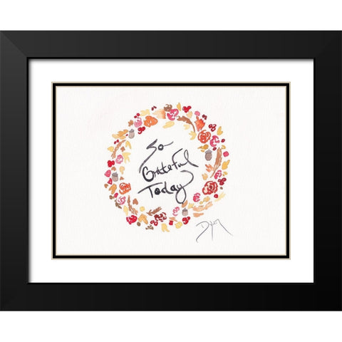 Fall Wreath I Black Modern Wood Framed Art Print with Double Matting by Dyer, Beverly