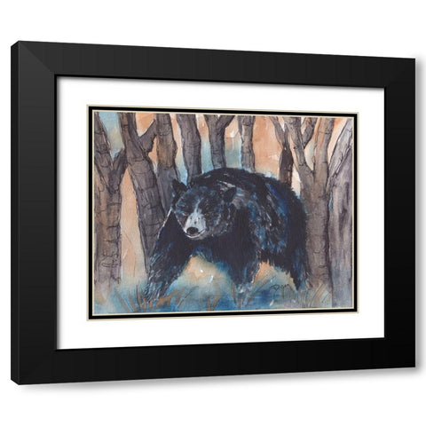 Momma Bear Black Modern Wood Framed Art Print with Double Matting by Dyer, Beverly