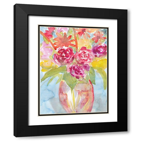 Florals Fresh Vase 1 Black Modern Wood Framed Art Print with Double Matting by Dyer, Beverly