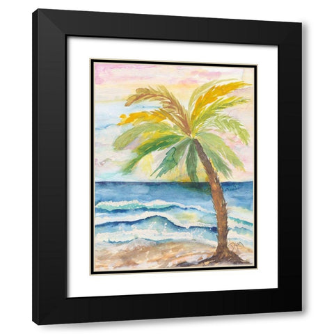 Coastal Palm Black Modern Wood Framed Art Print with Double Matting by Dyer, Beverly