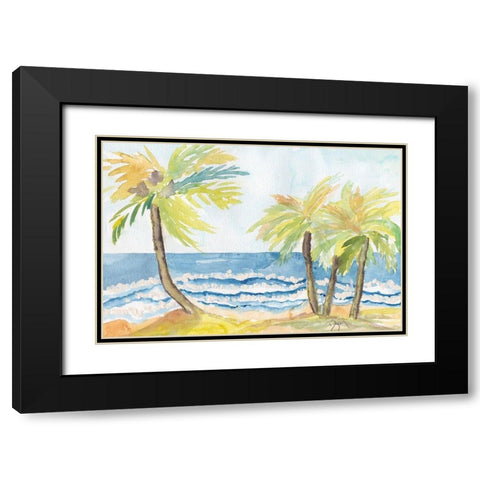 Coastal Serene Black Modern Wood Framed Art Print with Double Matting by Dyer, Beverly