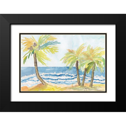 Coastal Serene Black Modern Wood Framed Art Print with Double Matting by Dyer, Beverly