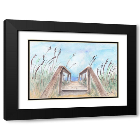 Coastal Heathers Walk Black Modern Wood Framed Art Print with Double Matting by Dyer, Beverly