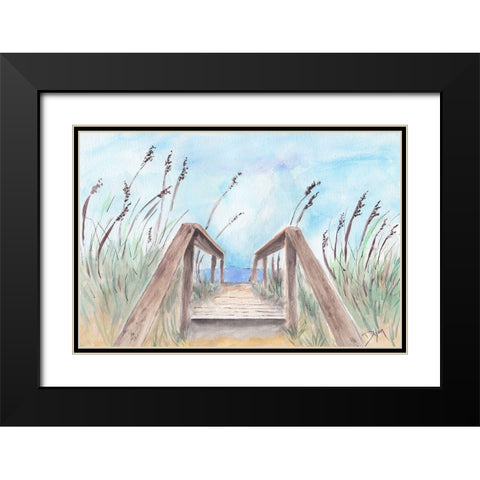 Coastal Heathers Walk Black Modern Wood Framed Art Print with Double Matting by Dyer, Beverly