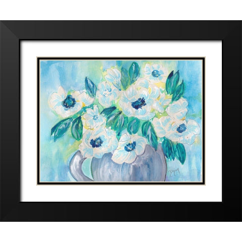 Floral Bouquet Black Modern Wood Framed Art Print with Double Matting by Dyer, Beverly