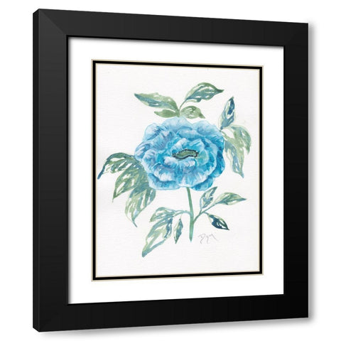Floral Camilia Black Modern Wood Framed Art Print with Double Matting by Dyer, Beverly