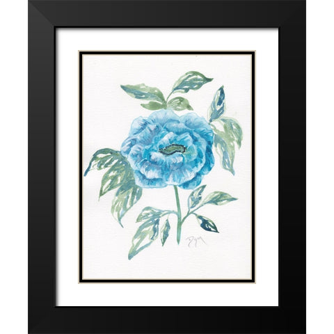 Floral Camilia Black Modern Wood Framed Art Print with Double Matting by Dyer, Beverly
