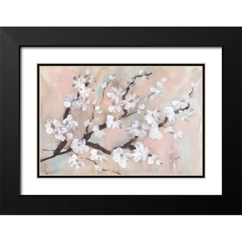 Tree Blossom Branch Black Modern Wood Framed Art Print with Double Matting by Dyer, Beverly