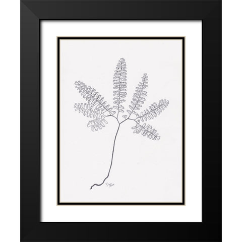 Floral Hand Drawn 1 Black Modern Wood Framed Art Print with Double Matting by Dyer, Beverly