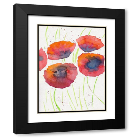 Poppies July 2 Black Modern Wood Framed Art Print with Double Matting by Dyer, Beverly