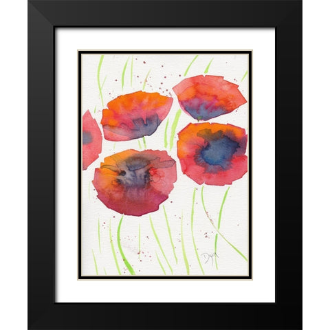 Poppies July 2 Black Modern Wood Framed Art Print with Double Matting by Dyer, Beverly