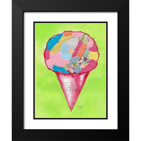 Ice Cream Cone Black Modern Wood Framed Art Print with Double Matting by Dyer, Beverly